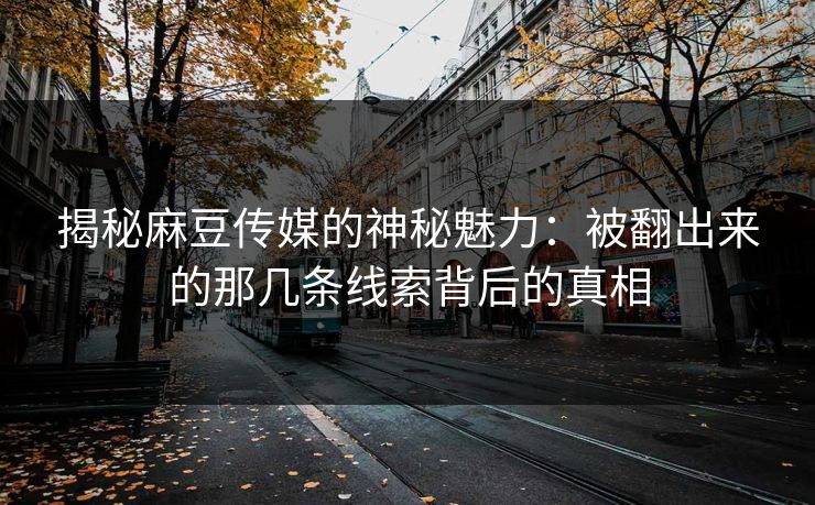 揭秘麻豆传媒的神秘魅力：被翻出来的那几条线索背后的真相