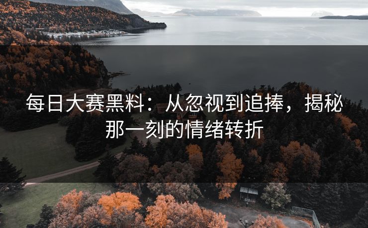 每日大赛黑料：从忽视到追捧，揭秘那一刻的情绪转折